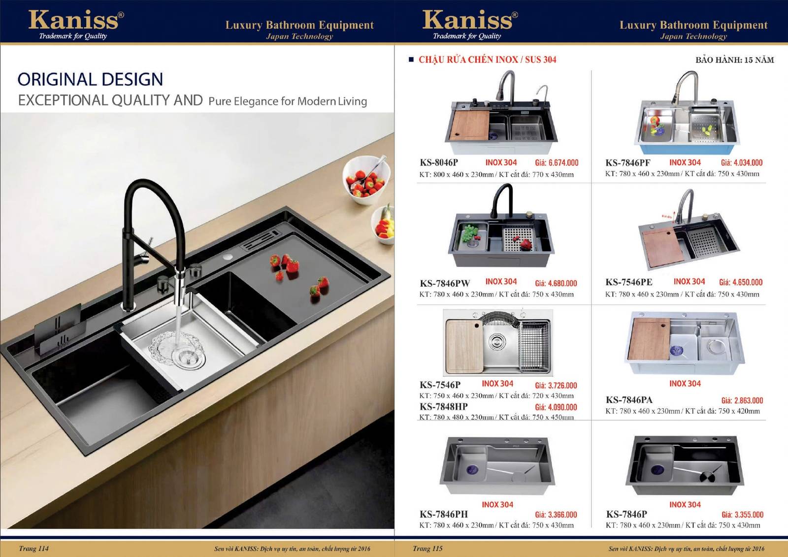 Bảng giá và Catalogue Thiết bị vệ sinh KANISS mới nhất 2025 /Page 58